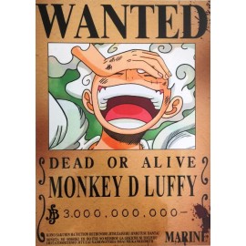 Affiche Poster Plastifié ONE PIECE MONKEY WANTED 300.000.000